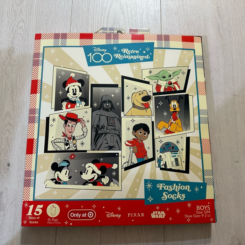 New Disney 100 retro 15 days of socks
size s/m